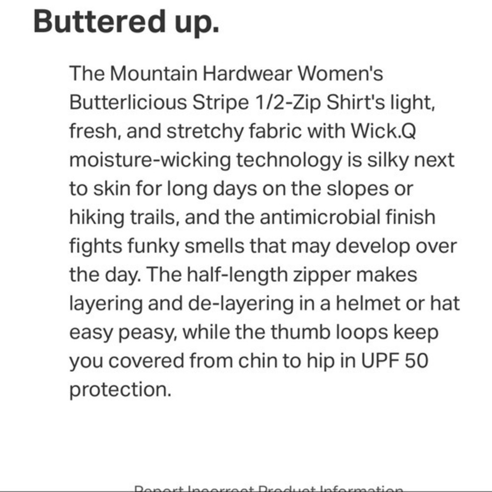 MOUNTAIN HARDWEAR Butterlicious half zip baselayer S - Picture 5 of 9